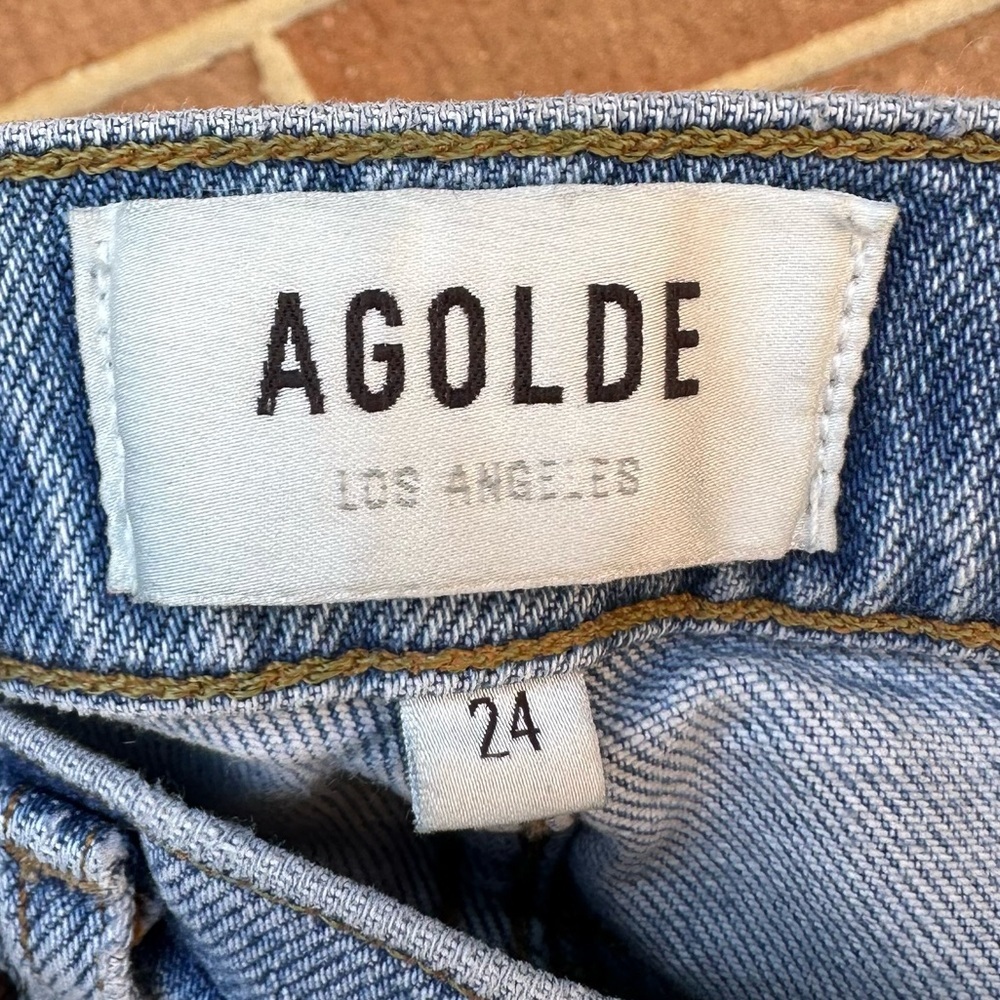 Agolde Toni Light Wash Denim Distressed Jeans Size 24 - Picture 9 of 15